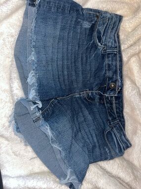 Celebrity Pink Distressed Dark Blue Denim Cutoff Shorts SIZE 9